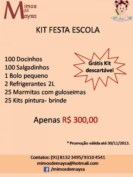 Promoção Kit Escola- 25 crianças